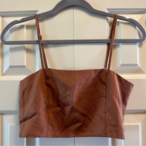 Kittenish Brown Cami Crop Top